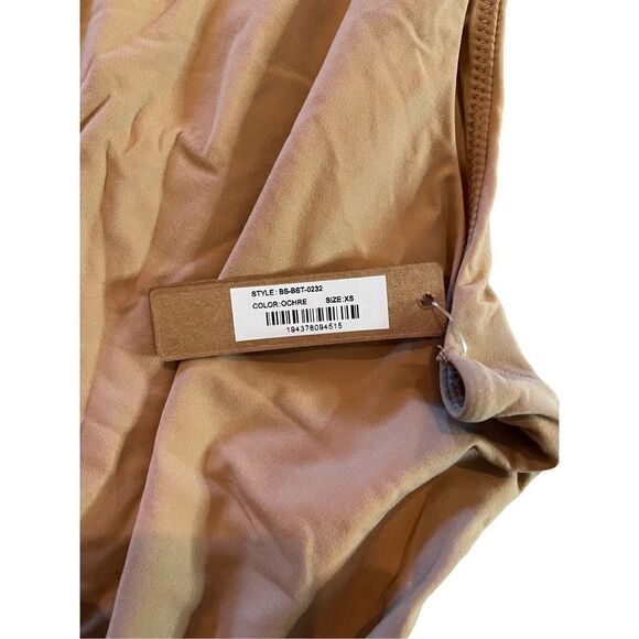 Skims Women's Fits Everybody High Neck Bodysuit In Ochre Size XS NWT - Picture 3 of 5